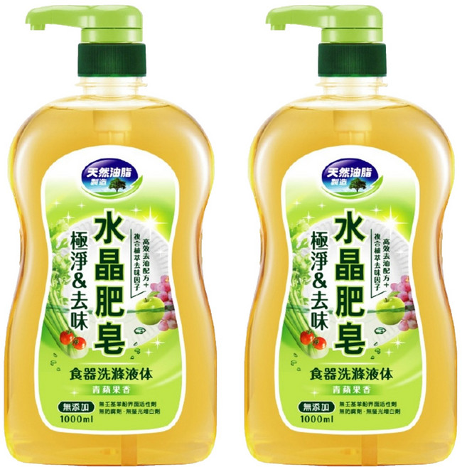 南僑水晶 極淨去味 食器洗滌液体, 1L, 2瓶