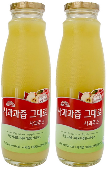 OrganicStory 사과과즙 그대로 사과주스, 2개, 1L