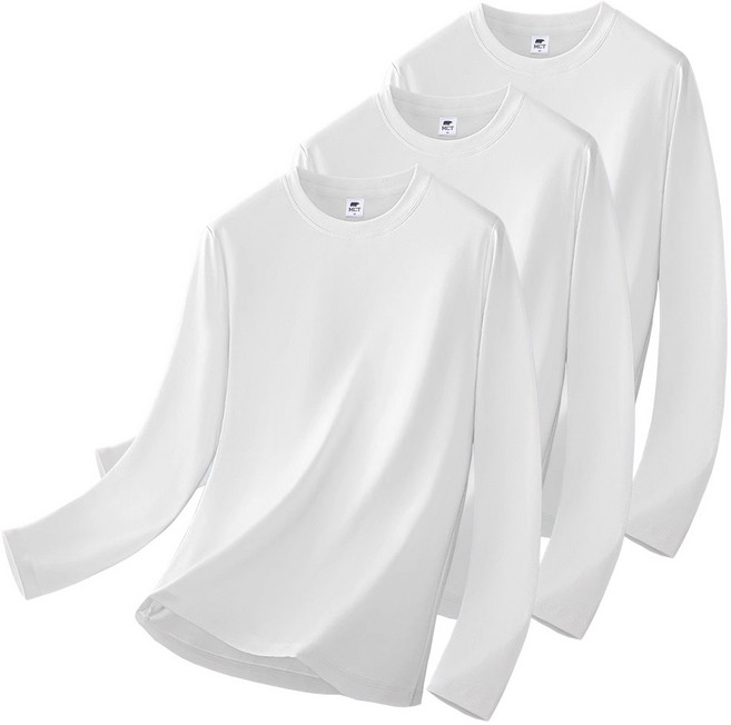 엠씨티 남녀공용 드라이 기능성 쿨 메쉬 긴팔 라운드 티셔츠 3p 세트