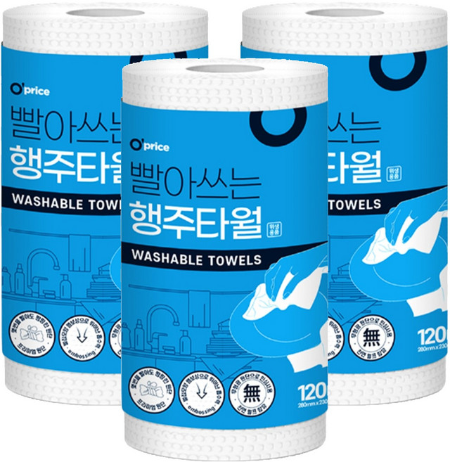 오프라이스 빨아쓰는 행주타월, 120개입, 3개