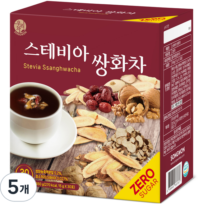 우리차 스테비아 쌍화차, 15g, 30개입, 5개
