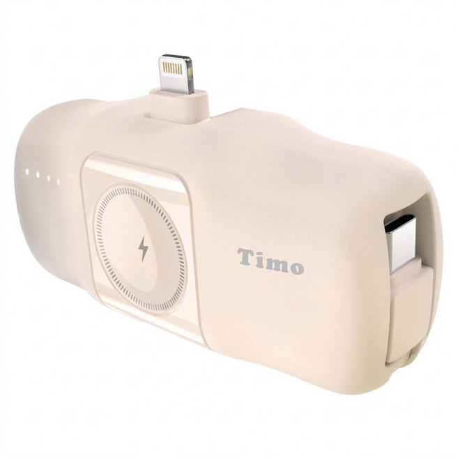 Timo Lightning直插式3合1口袋行動電源, TIMO-03L, 奶茶色