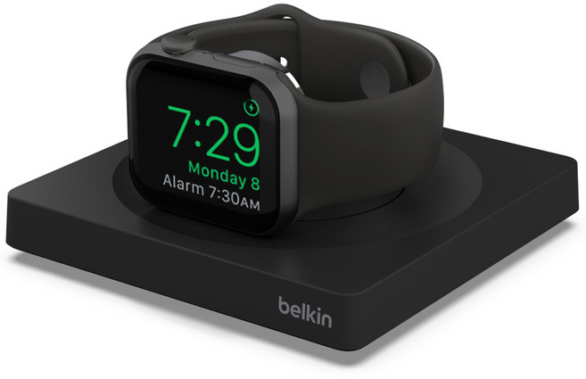 벨킨 부스트업 프로 애플워치 휴대용 고속 충전 거치대 WIZ015, 1개, 블랙