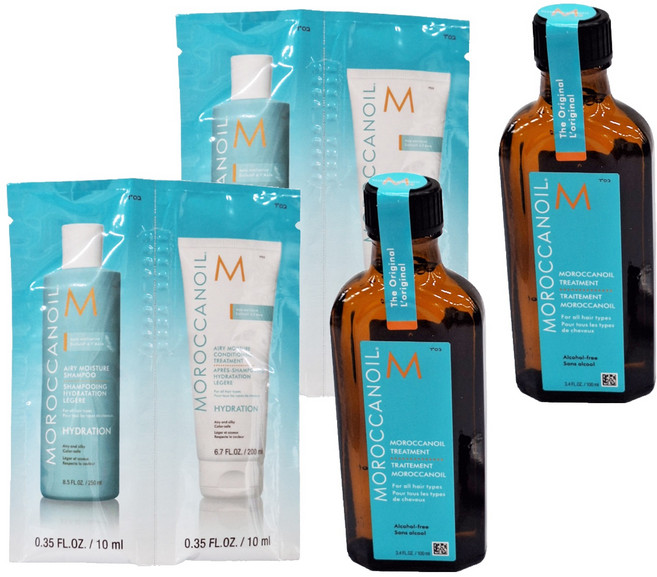 MOROCCANOIL 摩洛哥優油 + 優油超輕感版保濕洗髮露10ml + 優油超輕感版保濕護髮劑10ml, 120ml, 2組
