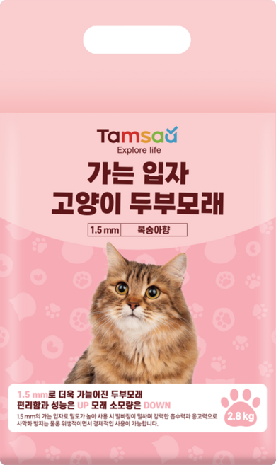 탐사 가는 입자 고양이 두부모래 1.5mm, 7L, 1팩, 복숭아향
