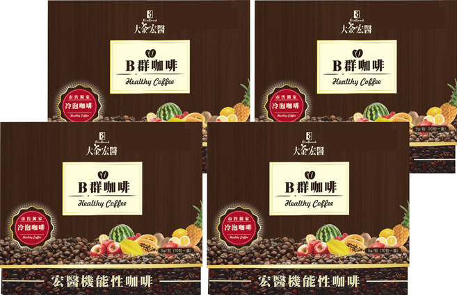 BioBank 大金宏醫 宏醫百大酵素B群機能性咖啡, 5g, 10包, 4盒