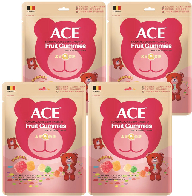 ACE 水果Q軟糖, 240g, 4包