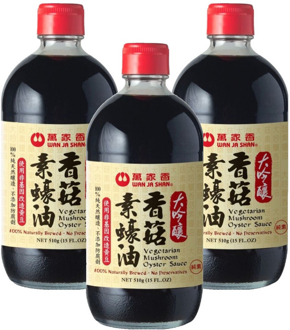 萬家香 大吟釀香菇素蠔油, 510g, 3瓶