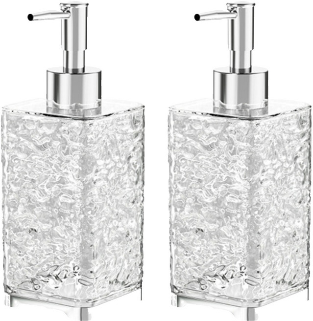 冰川紋分裝瓶 400ml, 2個, 透銀方形