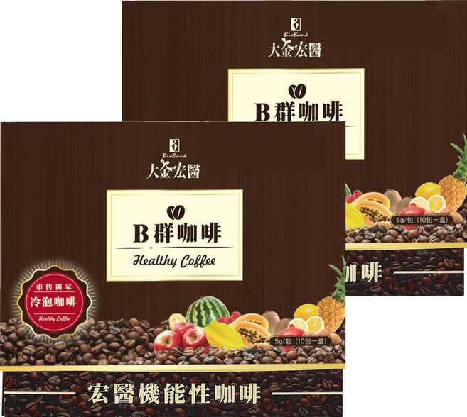 BioBank 大金宏醫 宏醫百大酵素B群機能性咖啡, 5g, 10包, 2盒