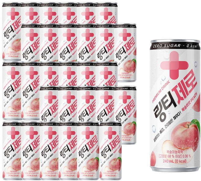 링티 제로 복숭아맛, 240ml, 30개