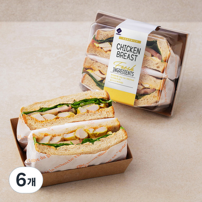 이엘후레쉬 치킨브레스트 샌드위치, 185g, 6개