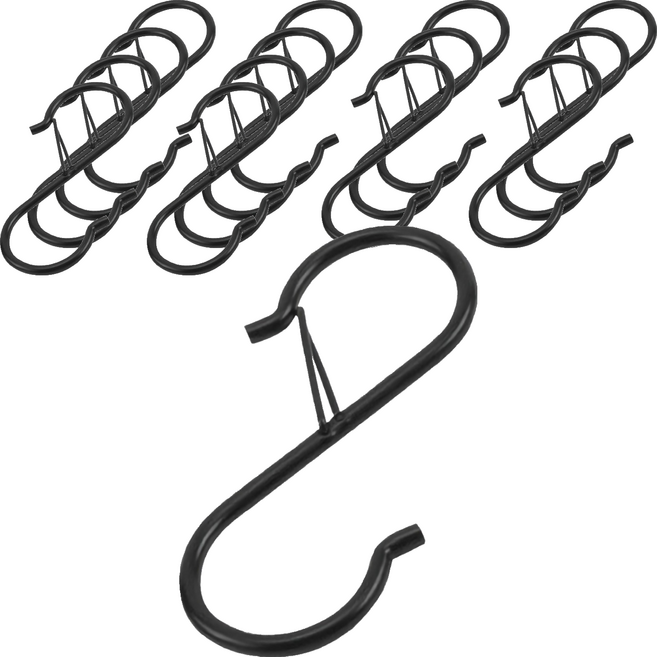 리빙홈디테일 떨어지지 않는 다용도 S자 고리 LHD-035, 블랙, 15개
