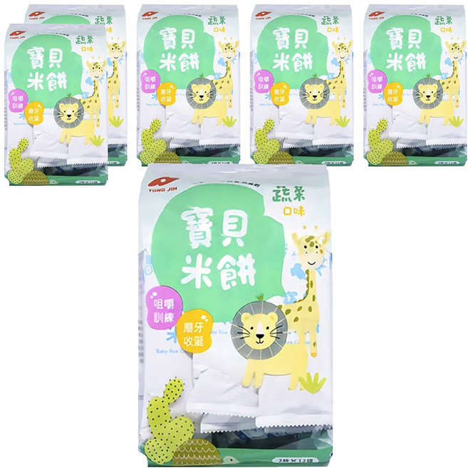 TONG JIH 統記食品 寶貝米餅 蔬菜口味, 50g, 6袋