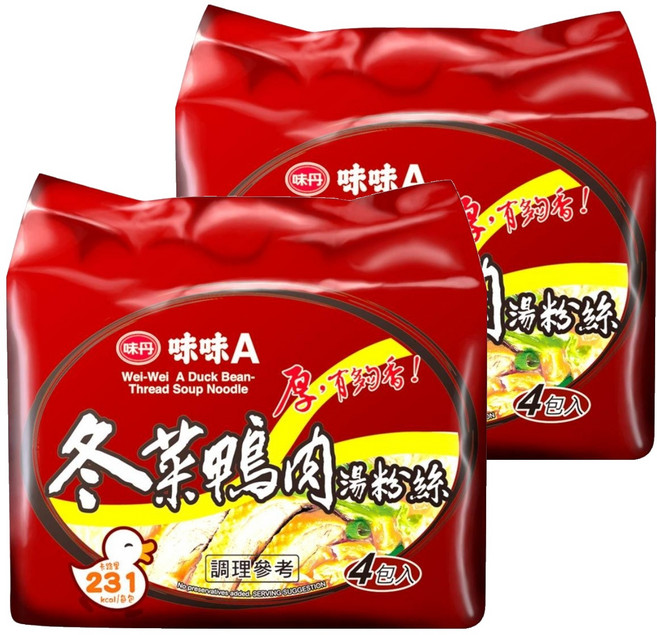 味丹 味味A 冬菜鴨肉湯粉絲 60g, 8包