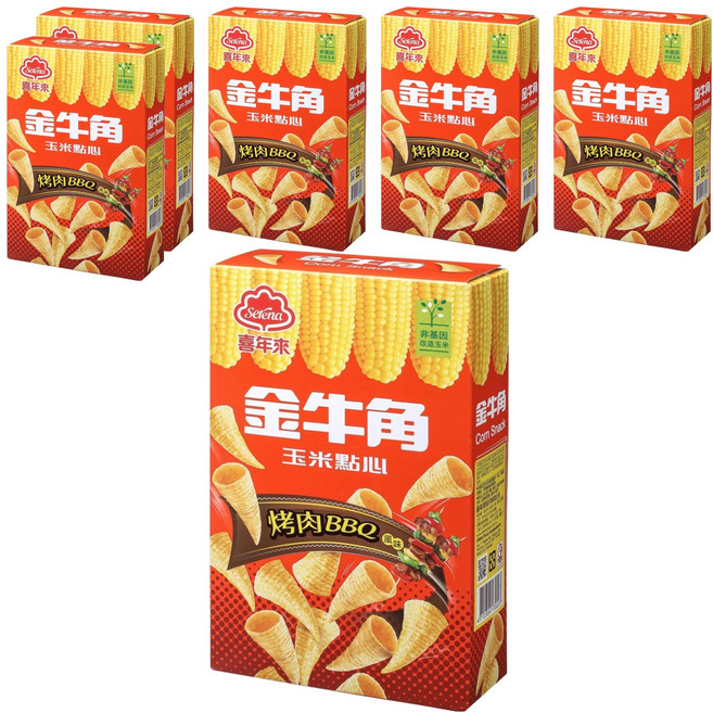 喜年來 大金牛角 烤肉口味, 60g, 6盒