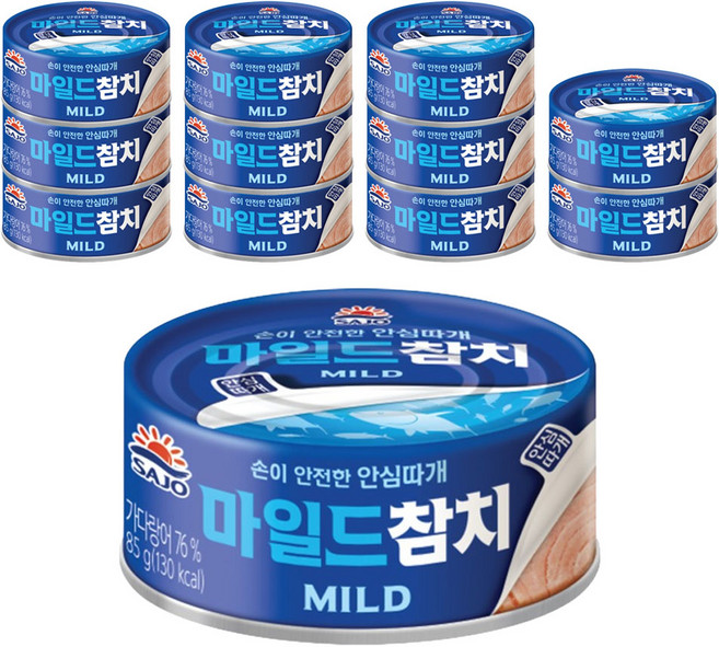 사조 마일드 참치 안심따개, 85g, 12개