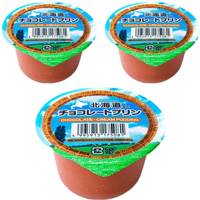 홋카이도 초코 푸딩, 3개, 110g