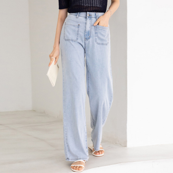 피핀 여성용 아이스텐셀 투포켓 기본 와이드진 710754