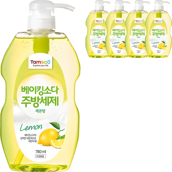 탐사 베이킹소다 주방세제 레몬, 780ml, 5개