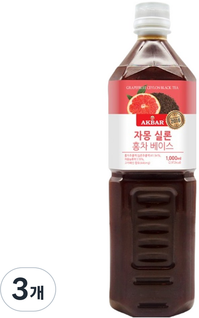 아크바 자몽 실론 홍차 베이스, 3개, 1L
