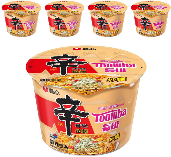 NONGSHIM 農心 辛拉麵 辣白醬風味 大碗麵 113g, 5入