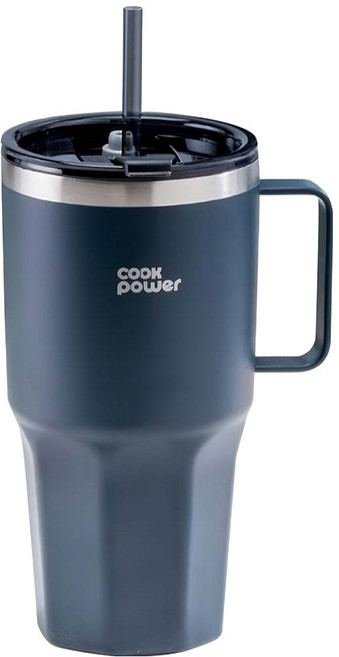 cook power 鍋寶 真空陶瓷雙霸杯 附Tritan吸管, 藍色, 950ml, 1個