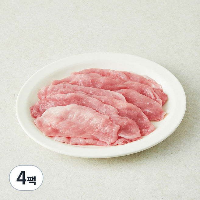 포크밸리 무항생제 뒷다리 육전용 (냉장), 500g, 4팩