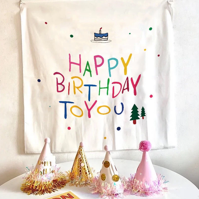 半島良品 居家裝飾掛布, 生日祝福, 1個