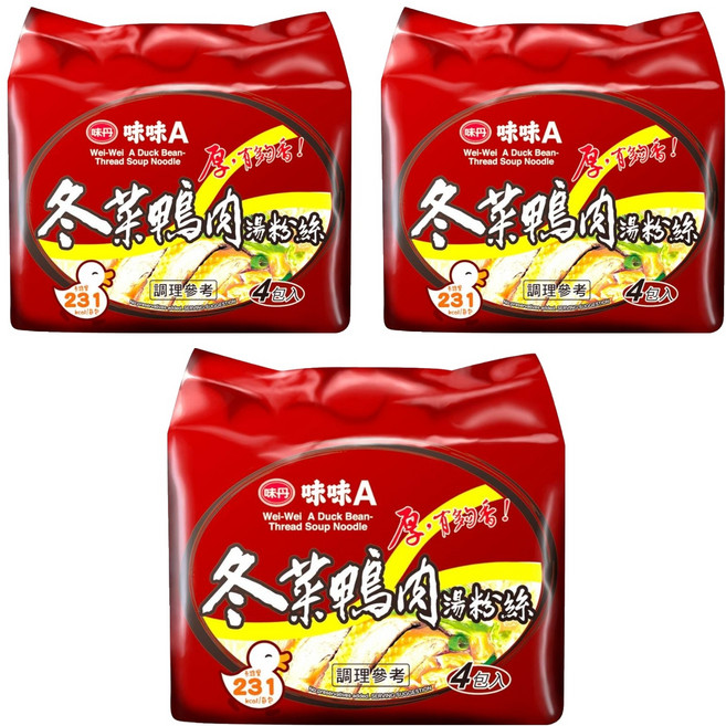 味丹 味味A 冬菜鴨肉湯粉絲 60g, 12包
