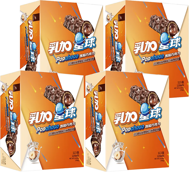 77 乳加 乳加星球 榛果牛奶, 456g, 4盒