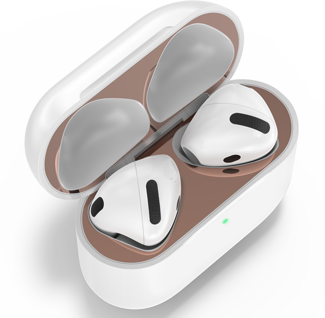 요거 메탈 에어팟 철가루 방지 스티커, 로즈골드, 2개