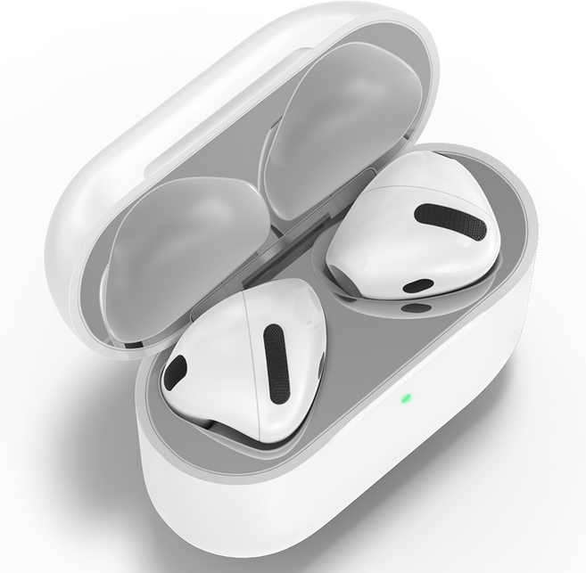 요거 메탈 에어팟 철가루 방지 스티커, 실버, 2개, 에어팟 4세대