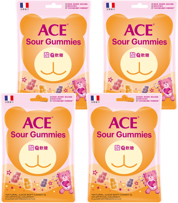 ACE 酸Q熊軟糖, 220g, 4袋