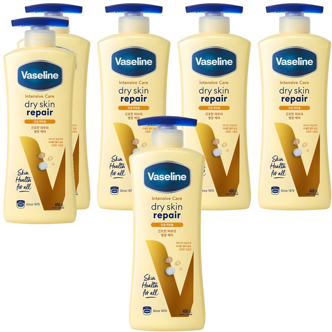 바세린 인텐시브 케어 드라이 스킨 리페어 바디로션, 400ml, 6개