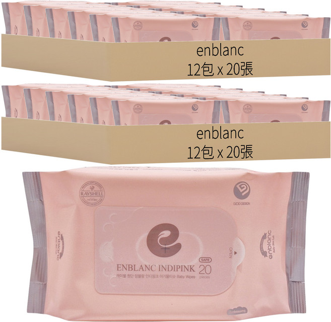 enblanc 輕柔木槿花 純水濕紙巾隨身包, 20張, 24包