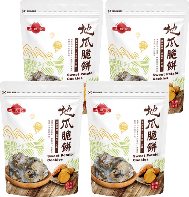 連城記 地瓜脆餅, 300g, 4包