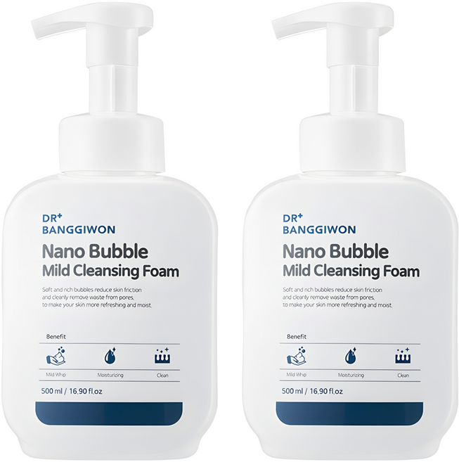 닥터방기원 나노 버블 마일드 클렌징 폼, 500ml, 2개
