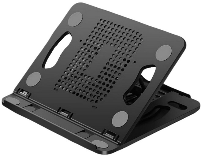 파이스톤 360도 회전 과열 방지 초경량 노트북 거치대, 블랙, 1개