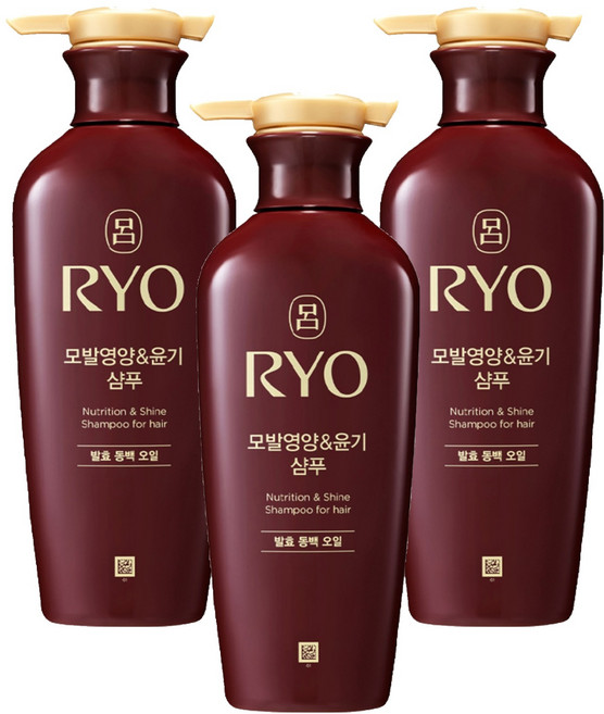 려 모발영양&윤기 샴푸 발효 동백 오일, 400ml, 3개