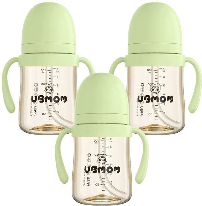 유비맘 시그니처 빨대컵, 200ml, 3개, 멜론