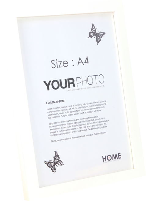 iINDOORS 英倫家居 北歐簡約實木相框 A4 300g, 白色, 1個
