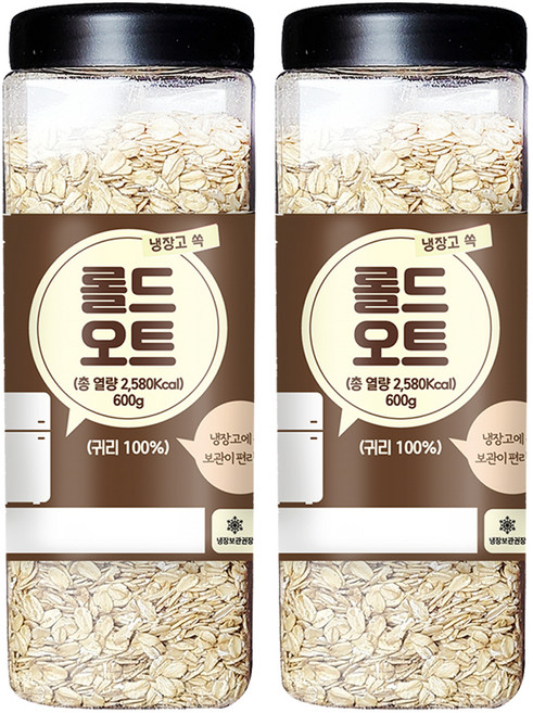 냉장고쏙 롤드 오트, 600g, 2개