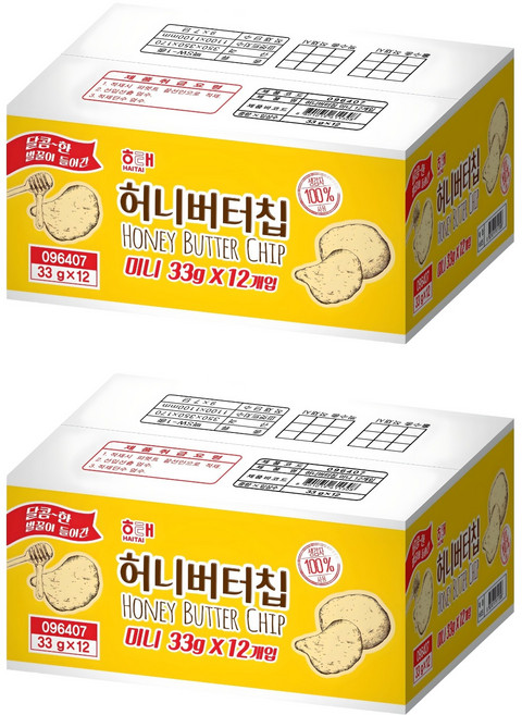 해태제과 허니버터칩, 396g, 2개