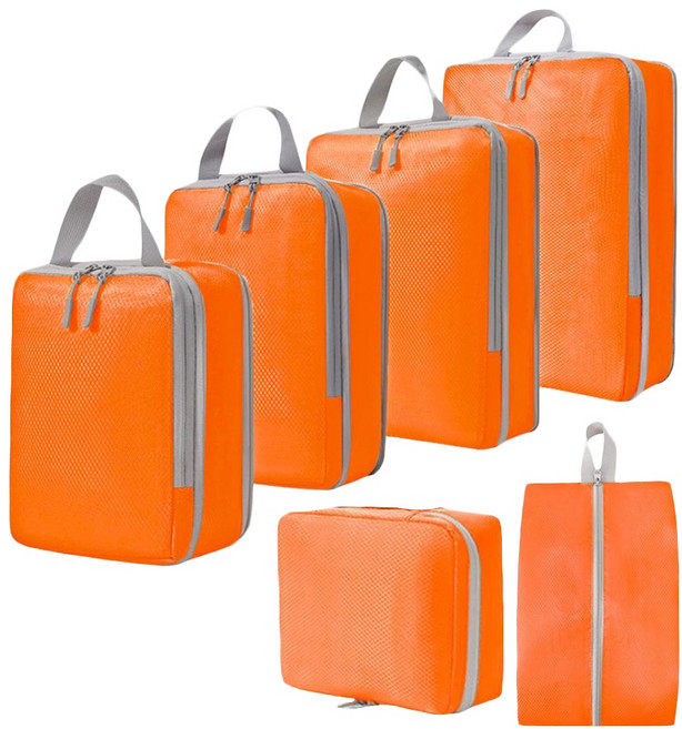 TAILI 太力 旅行季質感壓縮袋收納袋6件組 洗漱包 + 手提鞋袋 + 衣物包, 6個, 1組