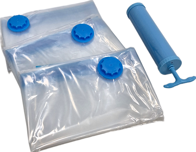 衣物棉被真空壓縮袋收納袋 附手動式泵浦, 3個裝, 1組