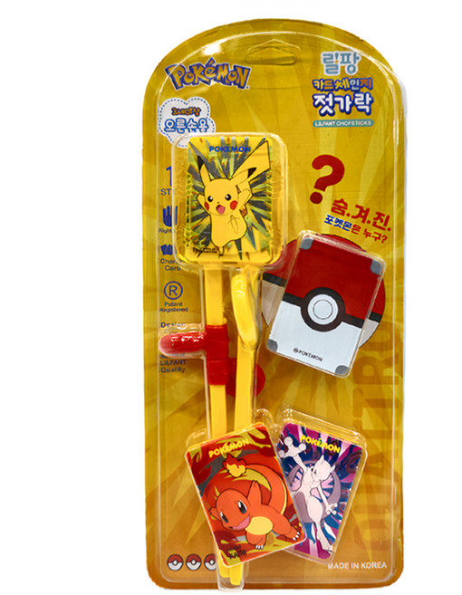 PoKeMoN 寶可夢 寶可夢面板學習筷 17.8 x 4.5cm, 黃色, 1組