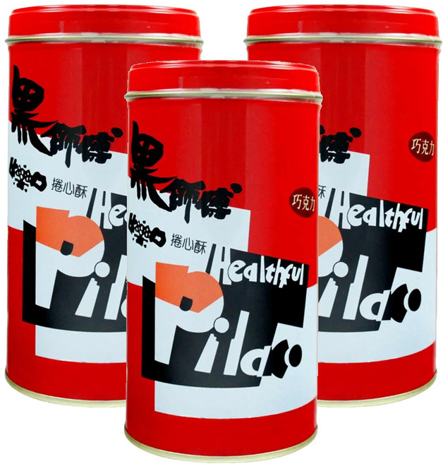 Healthful 黑師傅 巧克力口味捲心酥 香氣醇厚、口感酥脆, 400g, 3罐