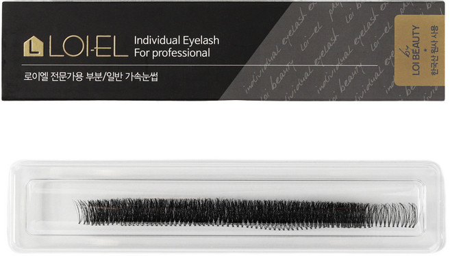 LOIEL 부분 가닥 속눈썹 5줄 5P 12호, 블랙, 1개