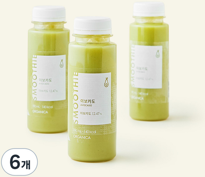 올가니카 아보카도 과채주스, 190ml, 6개